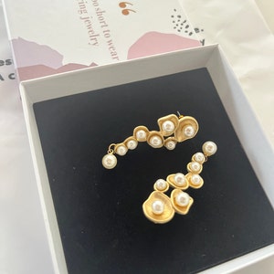 Fireworks Pearl Vines Statement Wedding Earrings Artistic Chandelier ...