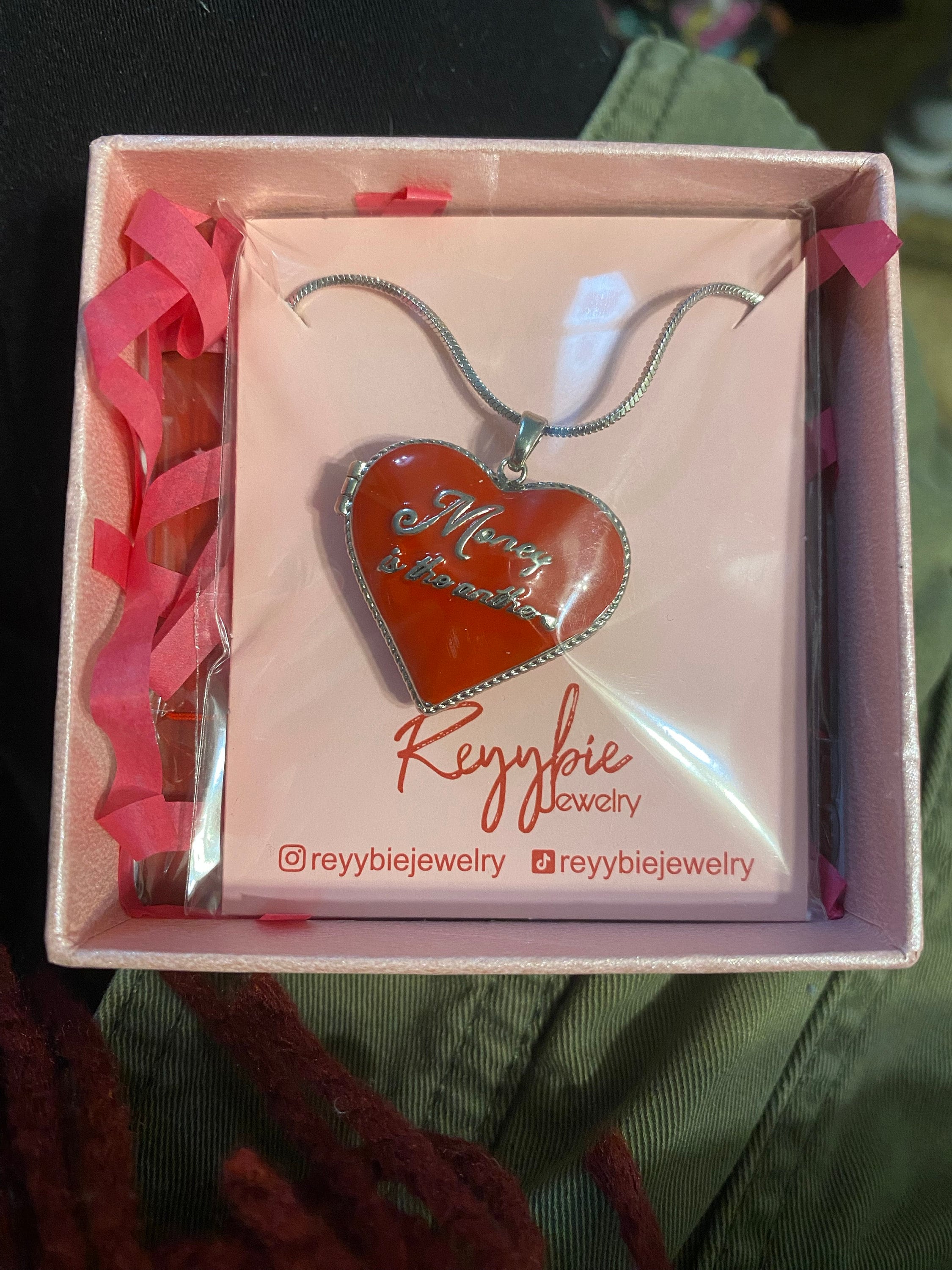 RED Heart Necklace - Heart Locket Necklace -Locket Necklace