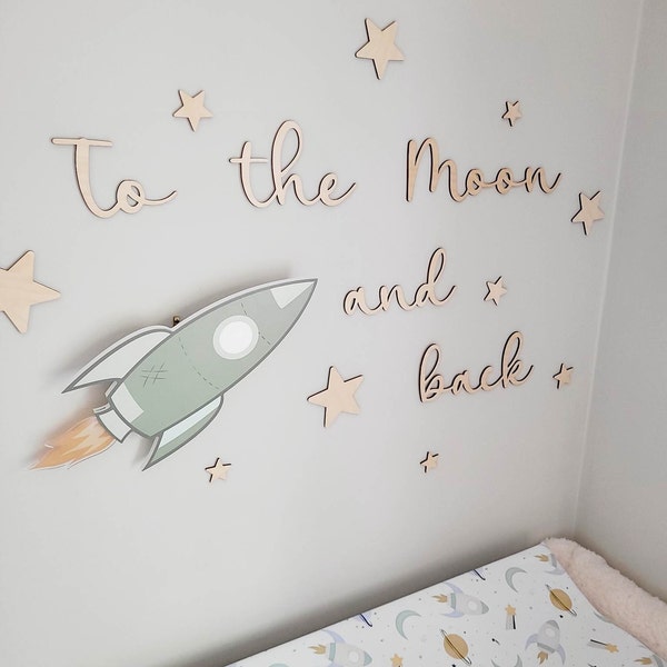 Autocollant Mural Nursery "I Love You To The Moon And Back" - Décalcomanie Vinyle, Neuf, RexburgVinyl