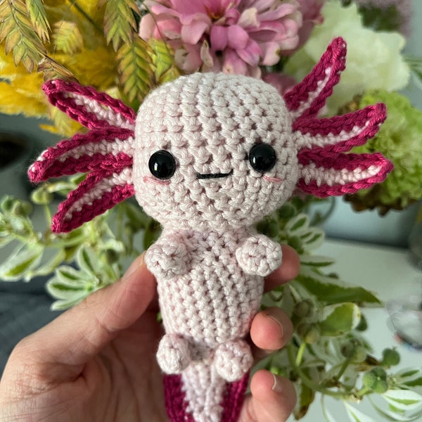 GlamRays Regali Positivi Crocheted Axolotl, A Maglia, Emotivo