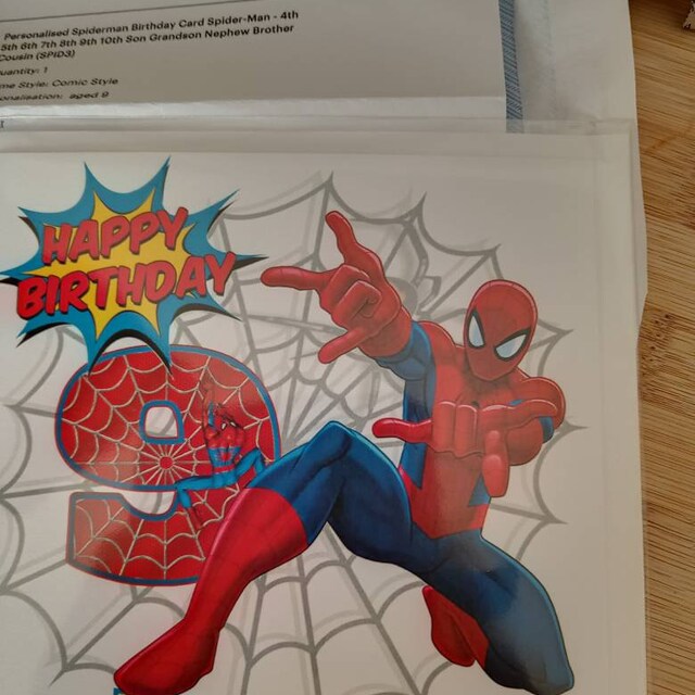 Tarjeta de cumpleaños personalizada de Spiderman Spider-Man 4º 5º 6º 7º 8º  9º 10º Hijo Nieto Sobrino Hermano Primo SPID3 -  España