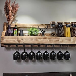 Mueble Botellero HOMCOM Melamina De Madera, Acero Marrón Rústico