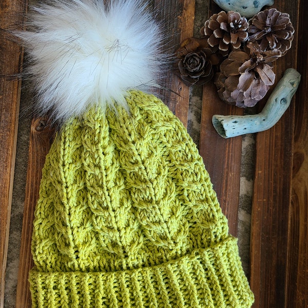 KNITTING PATTERN ⨯ Cable Knit Beanie, Slouchy Hat ⨯ Cable Knit Hat ...