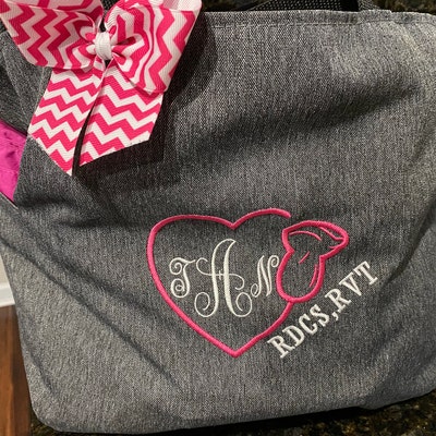 Personalized Zippered Tote Bag With Name or Monogram/bridesmaid Gift ...