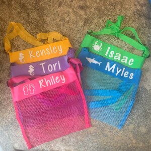 Personalized Seashell Mesh Totecustom Kids Beach Bagmonogrammed ...