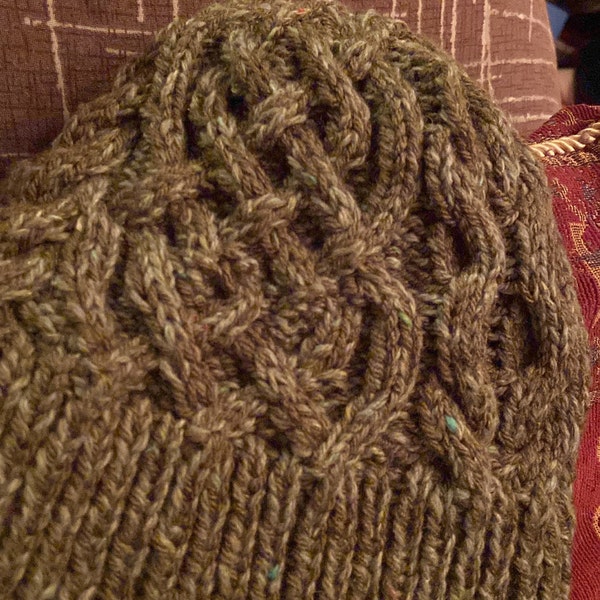 KNITTING PATTERN X Knit Hat Pattern, Cable Knit Hat Pattern, Men and ...