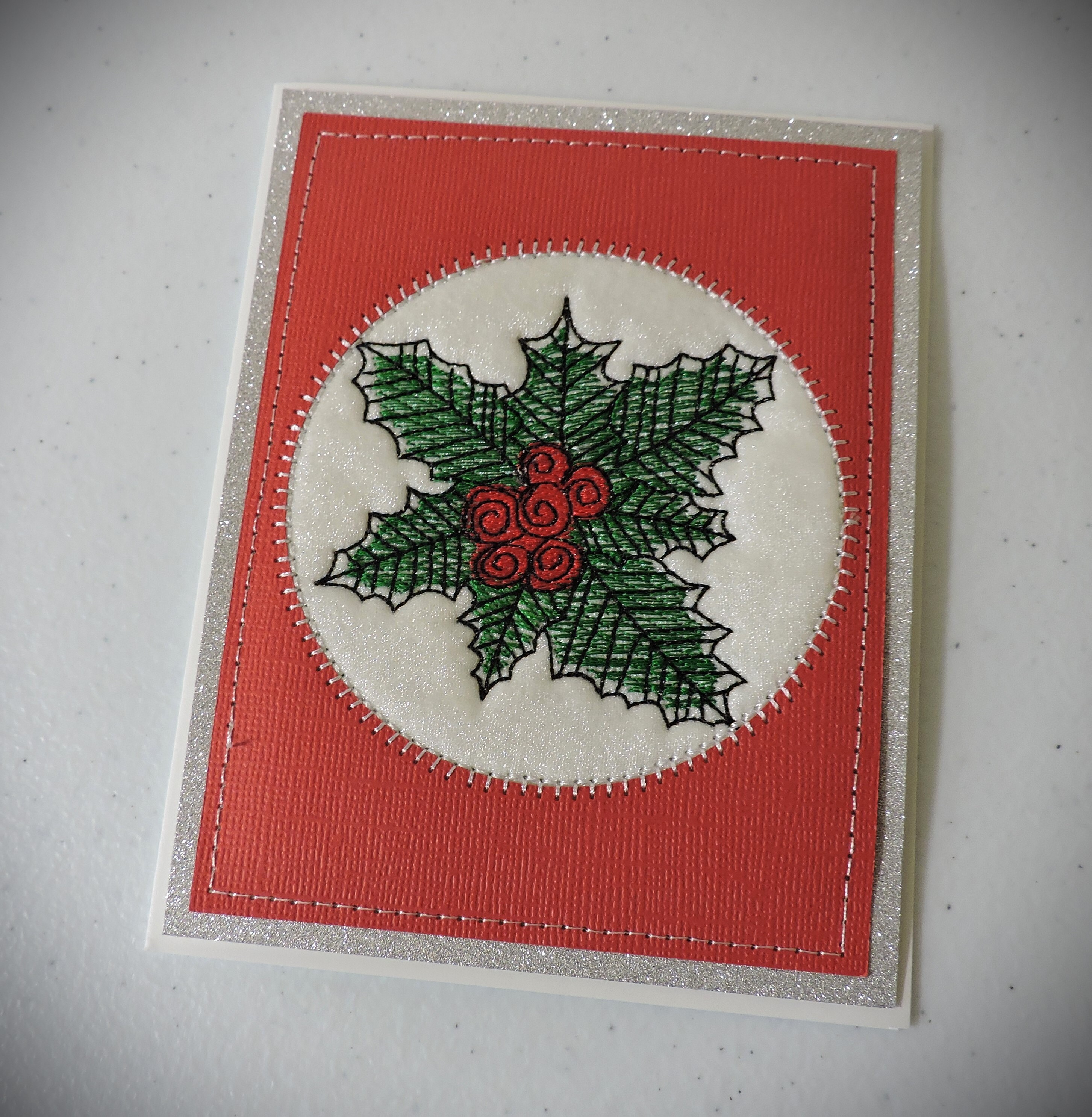 Customer photo for Holly - Christmas embroidery design