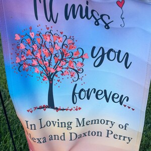 2 Person Tribute Memorial Photo Garden Flag