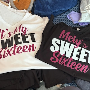 Custom Name Sweet Sixteen Shirt, Matching 16th Birthday Party Gift ...
