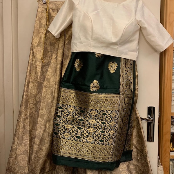designer saree with belt