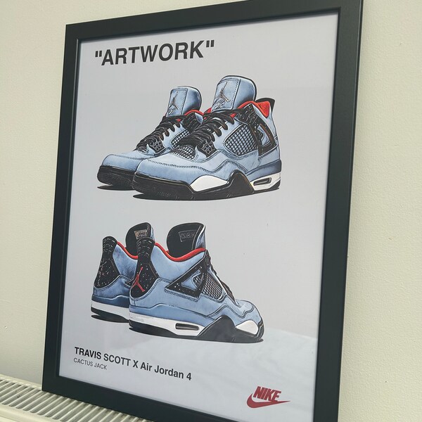 TRAVIS SCOTT X off White NIKE Air Jordan 1 Wall Art Poster Painting ...