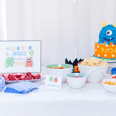 INSTANT DOWNLOAD EDITABLE Little Monster Birthday Decorations ...