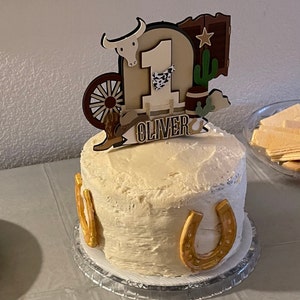 1st Rodeo Cake Topper / Cowboy Theme Cake Topper / 1st Birthday ...