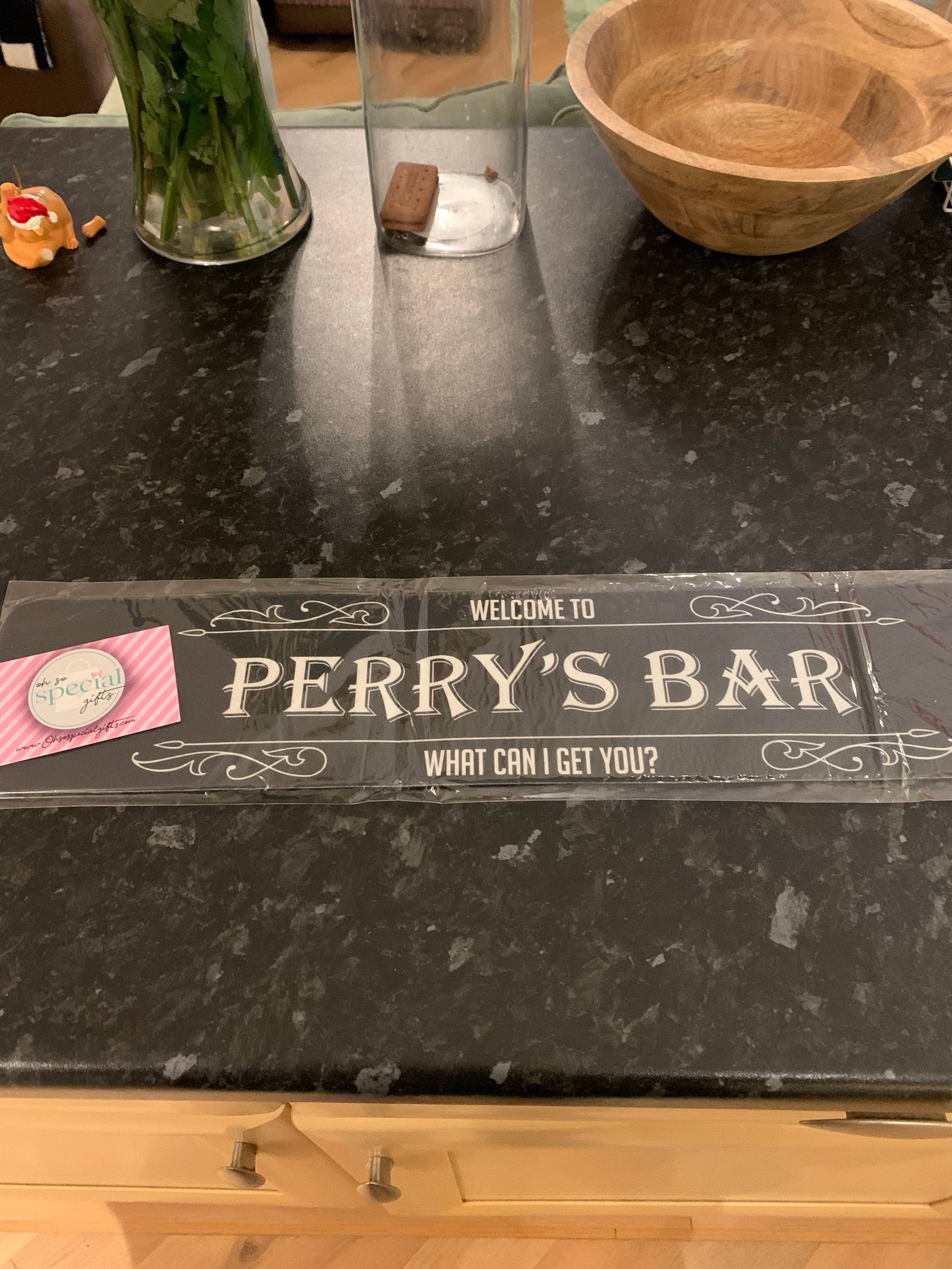 Personalised Vintage Bar Mat | Home Bar, Pub Shed Accessory | Slim Mat / Runner | Gifts for Him for the Family | Father&#39;s Day Gifts for Dad