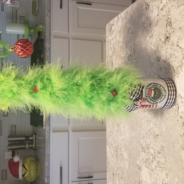Amazing Little 11 Inch Grinch Inspired Tinsel Truck With a Furry Tree ...