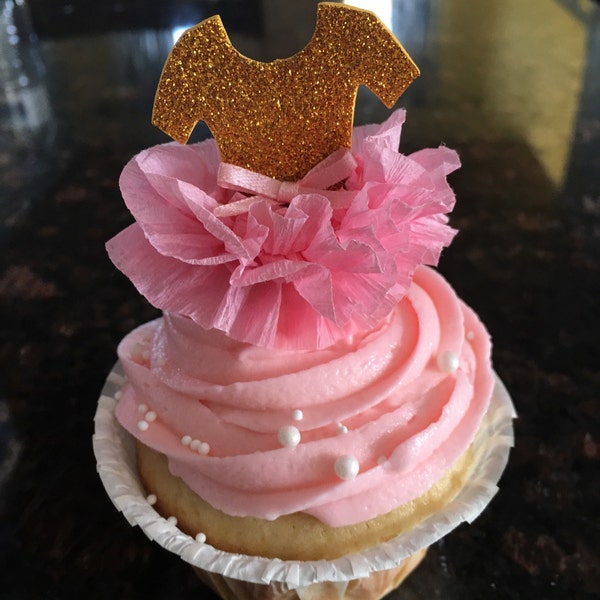 Tutu Cupcake Toppers, Pink and Gold, Princess Party, Ballerina Party - Etsy