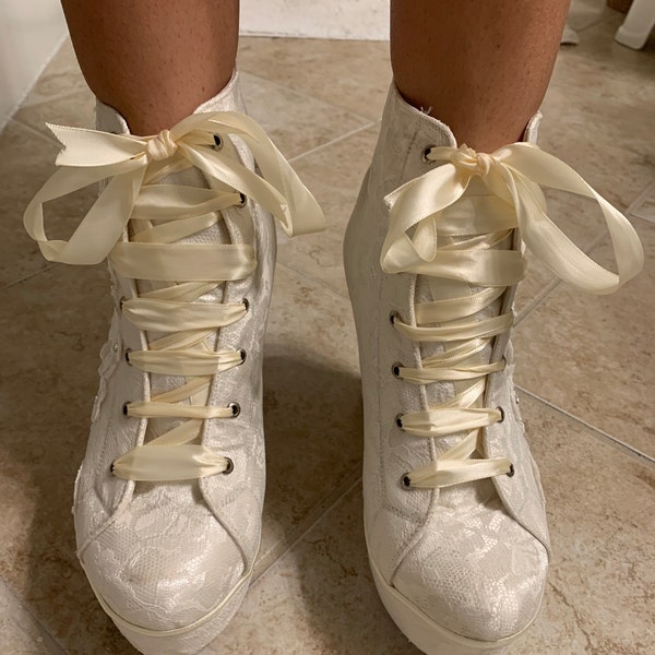 blue wedge bridal shoes