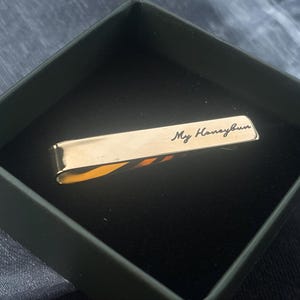 Handwriting Tie clip - Custom Tie Clip - Memorial Tie Clip - Personalized Signature Tie Clip - Father of the Groom Gift