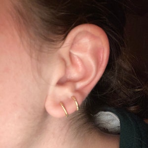 Cable Hoop Earrings • dainty hoops • huggie hoop earrings • hoop earrings • tiny hoops • thin hoops • minimalist earrings • delicate earring photo