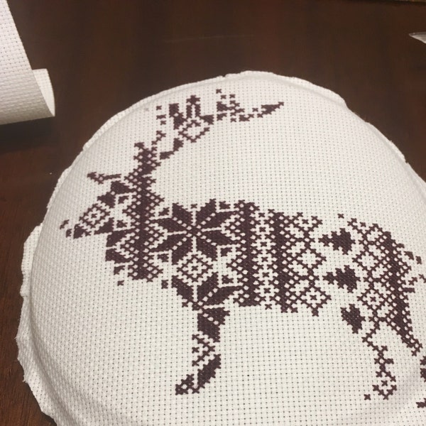 Reindeer Christmas Cross Stitch Pattern PDF, Nordic Printable Deer ...