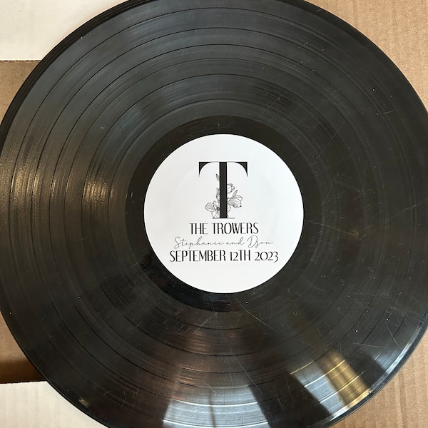 Vinyl Records With Plain White Matte Labels for Crafting, Wall Decor, Invitations, Wedding Guest ...