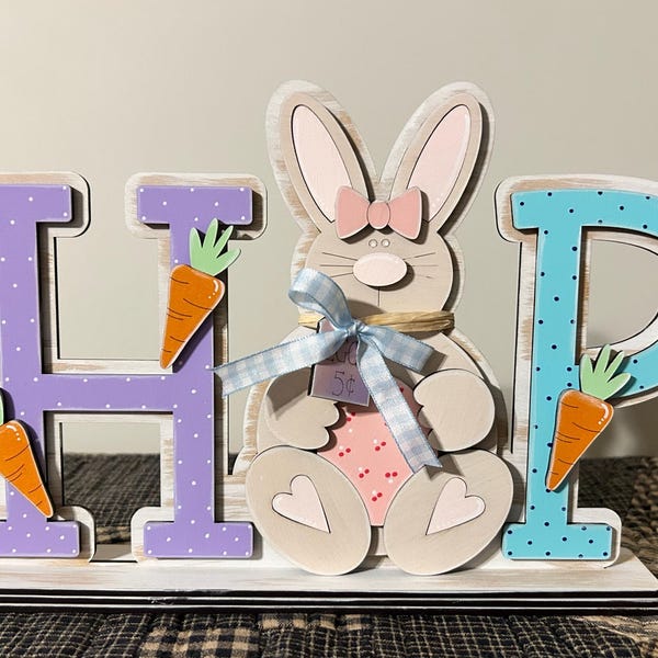 HOP Standing Bunny Shelf Sitter SVG | Laser Cut File | Glowforge ...