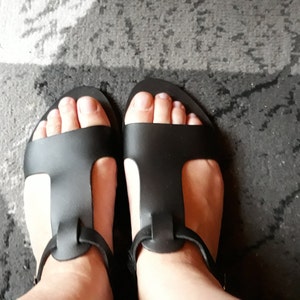 T-strap Sandals, Leather Sandals, Slingback Sandals, Black Sandals ...