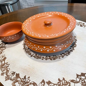 Indian Clay Biriyani Individual Serving Bowl