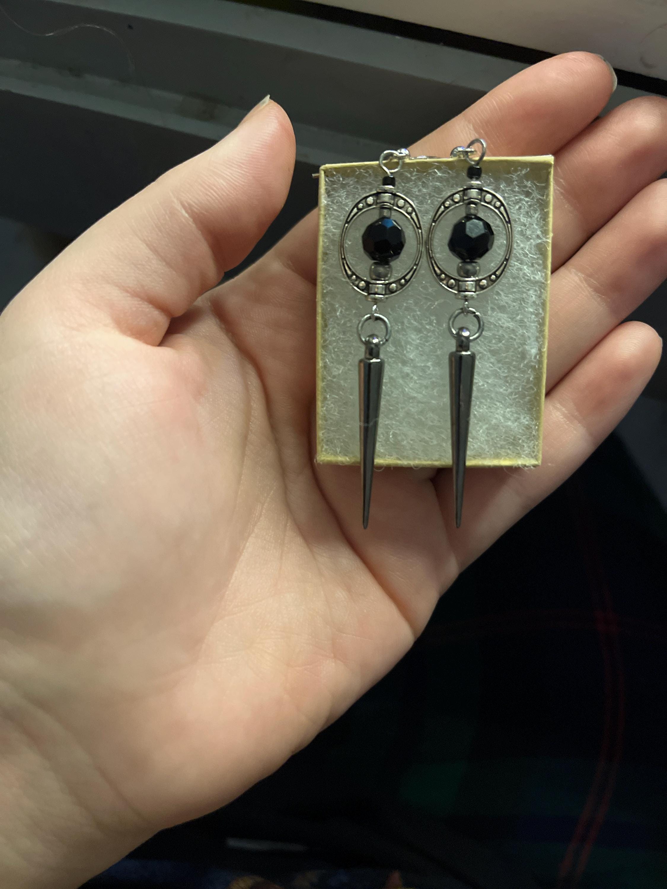 Gunmetal Gothic Spike Earrings, Spike Earrings, Trad Goth, Copper Spike Earrings