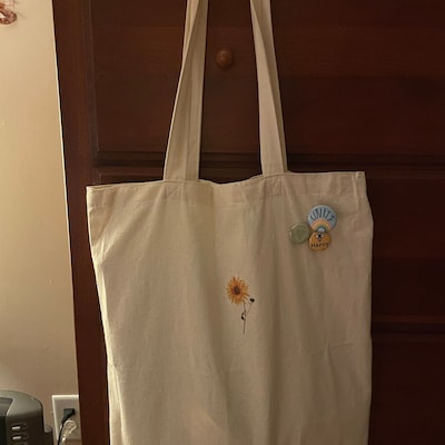 Sunflower Cotton Tote Bag - Etsy