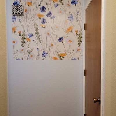 Botanical Wallpaper Beige Wallpaper Floral Wall Mural - Etsy