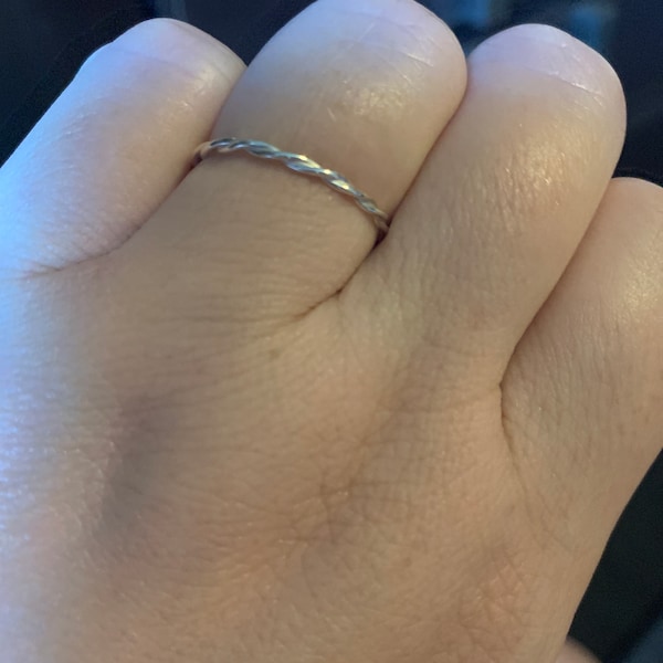 Silver Twist Ring Relaxed Rope Infinity Loose Twisted Skinny Wedding ...