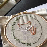 Little Fox Hand Embroidery PDF Pattern Instand Digital - Etsy Israel