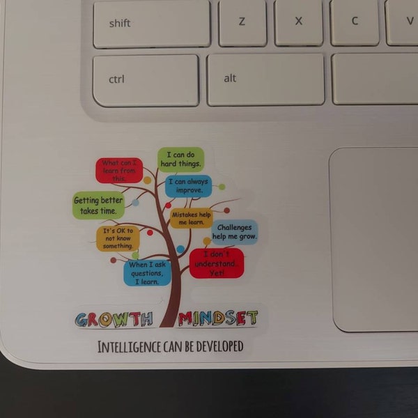 Growth Mindset, the Power of yet Teacher Stickers for Laptop, Vinyl ...