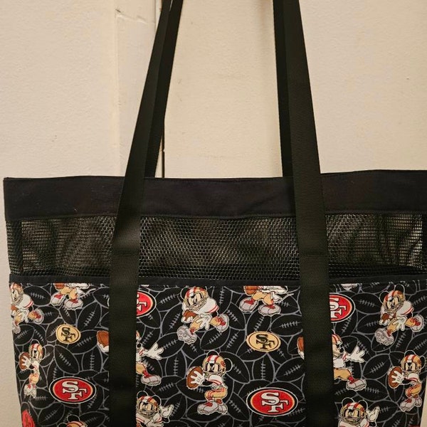 Flamingo Tote Bag With Pockets, Drink Holder and Magnetic Closure ...