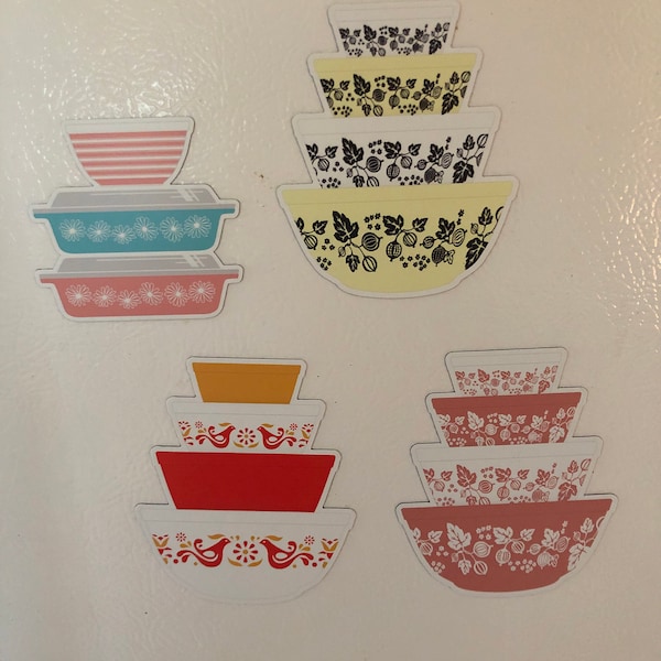 Pyrex Msical Stack Pyrex Mixing Bowl Stack Magnet: Retro Kitchen Decor Gift - Etsy