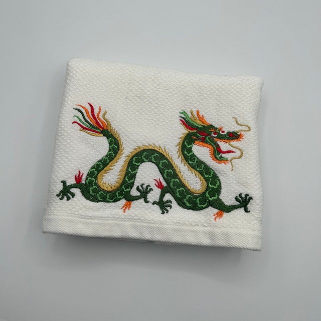中国の龍の刺繍デザイン：カラフルな蛇龍（8サイズ）（デジタル