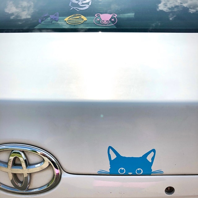 2x Peeking Cat Vinyl Decal Original From 2018 Cat Sticker 