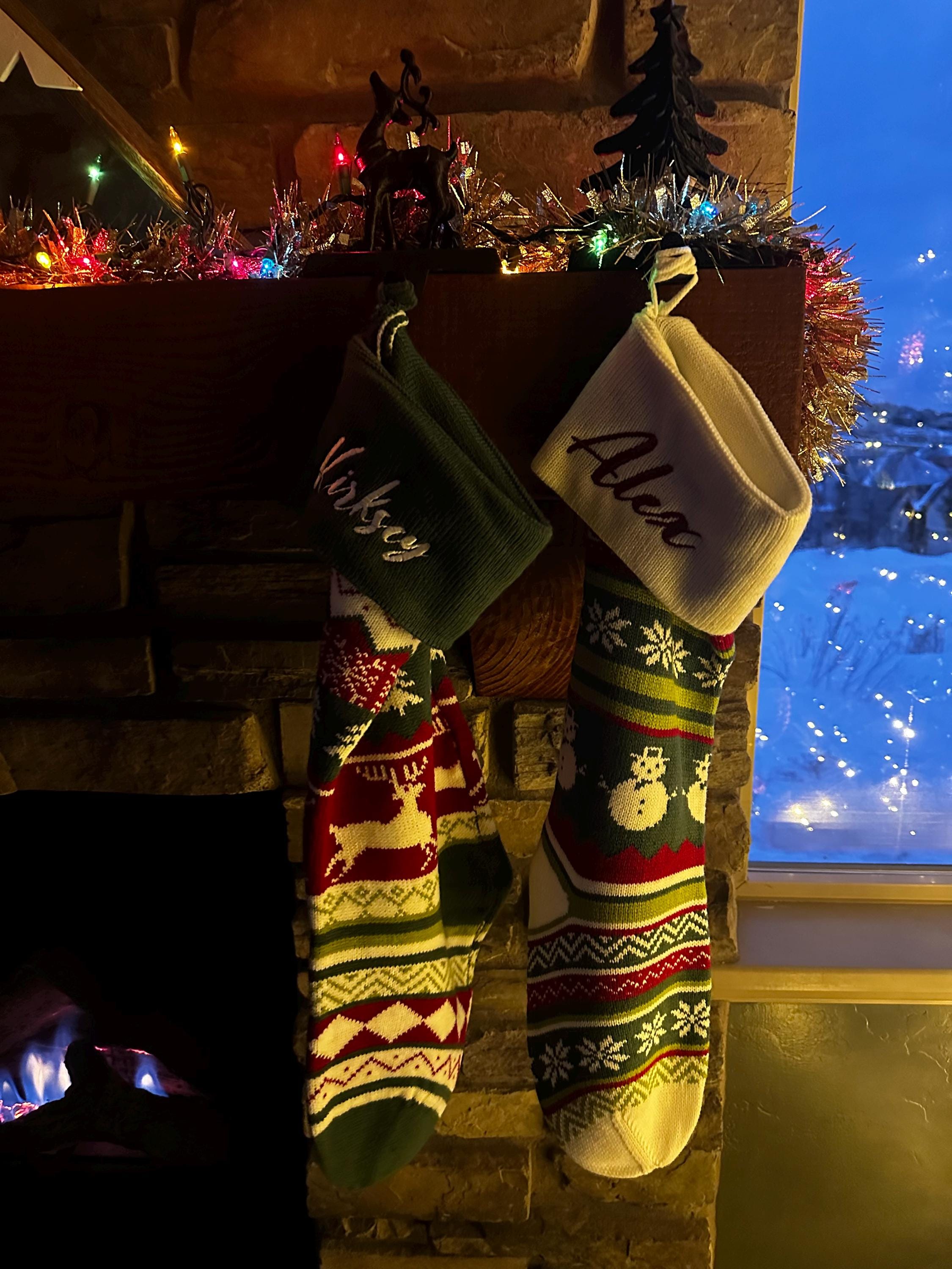 Embroidered Family Holiday Stockings,Christmas Stocking,2024 Christmas Knit Stocking,Christmas Décor,Christmas gift for family,holiday decor