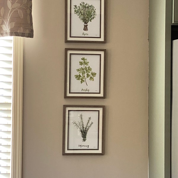 Herbs Set of 4 Watercolor Painting, Kitchen Prints, Sage Thyme Rosemary ...