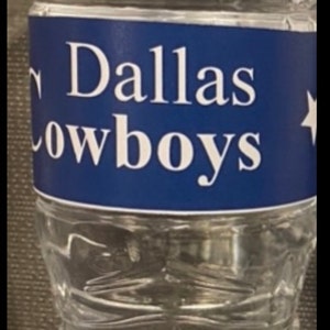 Dallas cowboys water bottle labels