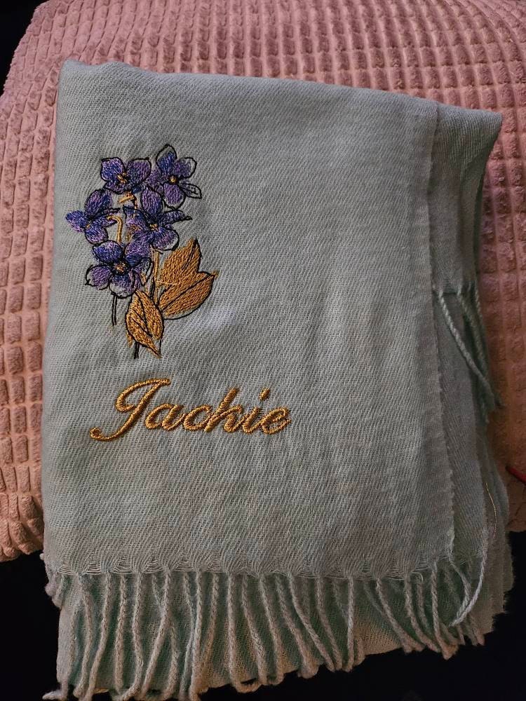 Personalised Birth Flower Scarf