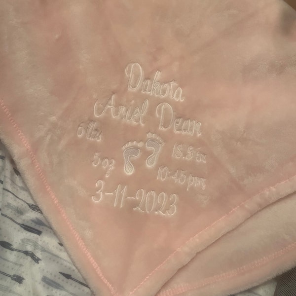 Personalized Baby Fleece Throw Blanket - Birthday Gift Idea for Baby