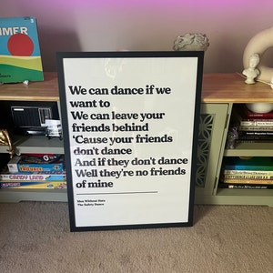 Custom Song Lyric Print Music Poster Wall Art A5 A4 A3 Typographic ...