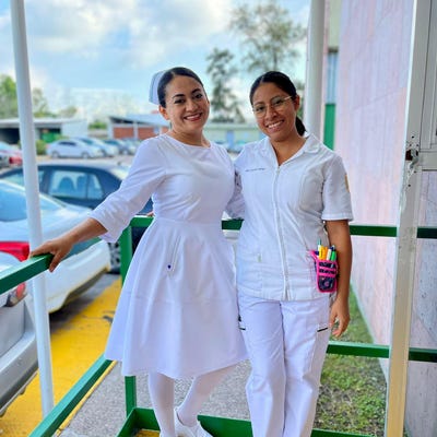 New Women Nurse Female Doctor White Dress Beautician Lab Coat Work Clothes (B) E - Foto 4