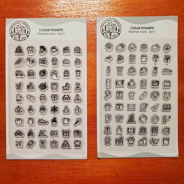 Monthly Perpetual Calendar Clear Stamp Set, Bullet Journal Planner Stamps -  Printed Heron