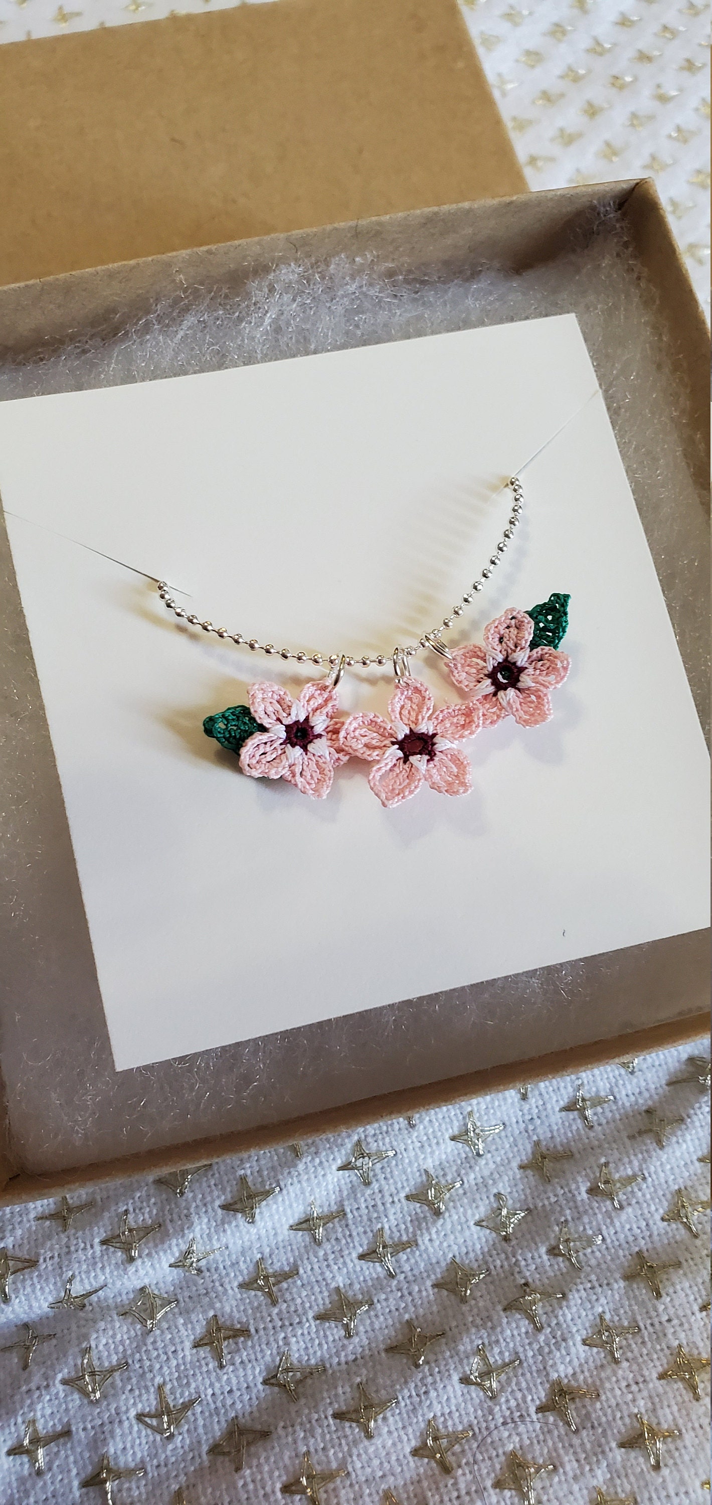 Micro crochet Forget me not and cherry blossom jewellery pattern, crochet flower making tutorial, crochet PDF pattern digital download