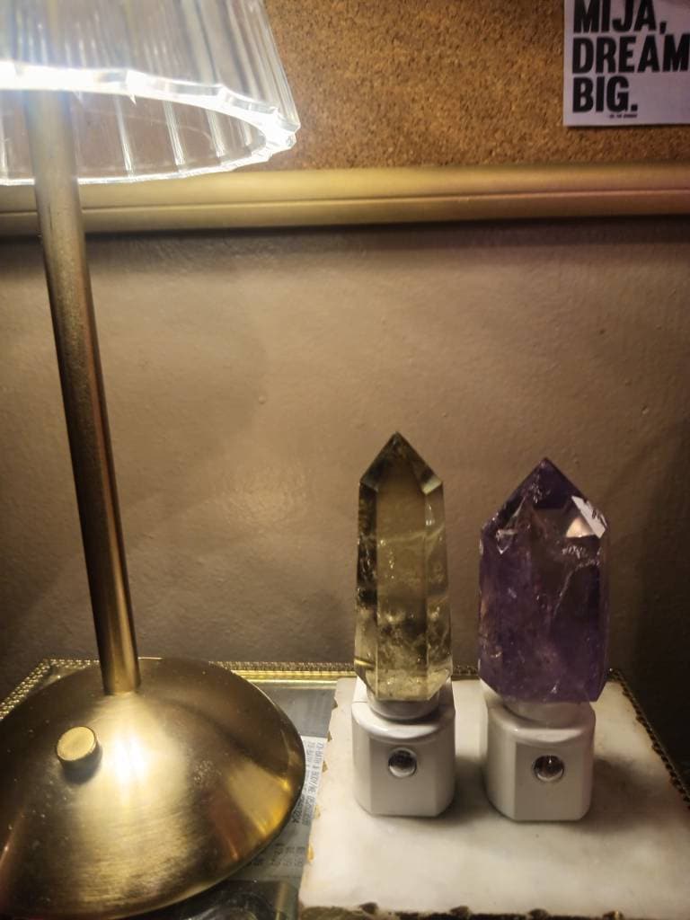 Amethyst Crystal Tower LED Night Light with Light Sensor / Babyshower Gift / Baby Shower Gift