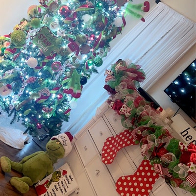 Bright Christmas Garland for Staircase or Mantle Green - Etsy