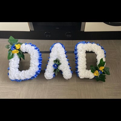 NANA Artificial Silk Funeral Flowers - Custom 4-Letter Name Tribute